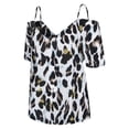 thumbnail image 6 of Uhndy Women'S Plus Size Summer Leopard Print Strapless Strap Polyester Blouse T-Shirt Top White M, 6 of 6