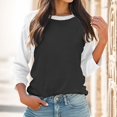 thumbnail image 4 of Weardear Women's 3/4 Sleeve Tops Casual Crew Neck Color Block Blouse (Women's）, 4 of 9