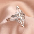 thumbnail image 3 of Anillo abierto de acero inoxidable para mujer con nudo celta y cuarteto de acero de titanio y baratijas europeas y americanas, 3 of 6