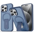 thumbnail image 2 of New Shockproof Metal Frame Matte Bracket Phone Case for iPhone 11 12 13 14 15 Pro Max 16promax Plus Magnetic Hard Cover, 2 of 5