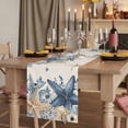 thumbnail image 2 of Table Runners 60 Inches Long Dress Scarves, Blue Starfish Coastal Farmhouse Kitchen/Dining Table Runner, Small Coffee Tablerunners, Eucalyptus Summer Nautical Shell Rustic 13x60 Inch, 2 of 9
