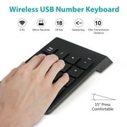 Wireless Number Pad, TSV Numeric Keypad Numpad, 18 Keys Financial Accounting Number Keyboard Extension for Data Entry in Excel for Laptop, PC, Desktop, Surface Pro, Notebook