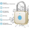 thumbnail image 3 of FrostHike Fingerprint Padlock. Smart Padlock. Locker Lock. Biometric Metal Keyless Thumbprint Lock. Waterproof. USB Rechargeable. for Gym Locker. School Locker. Luggage. Backpack. Suitcase(Golden), 3 of 5