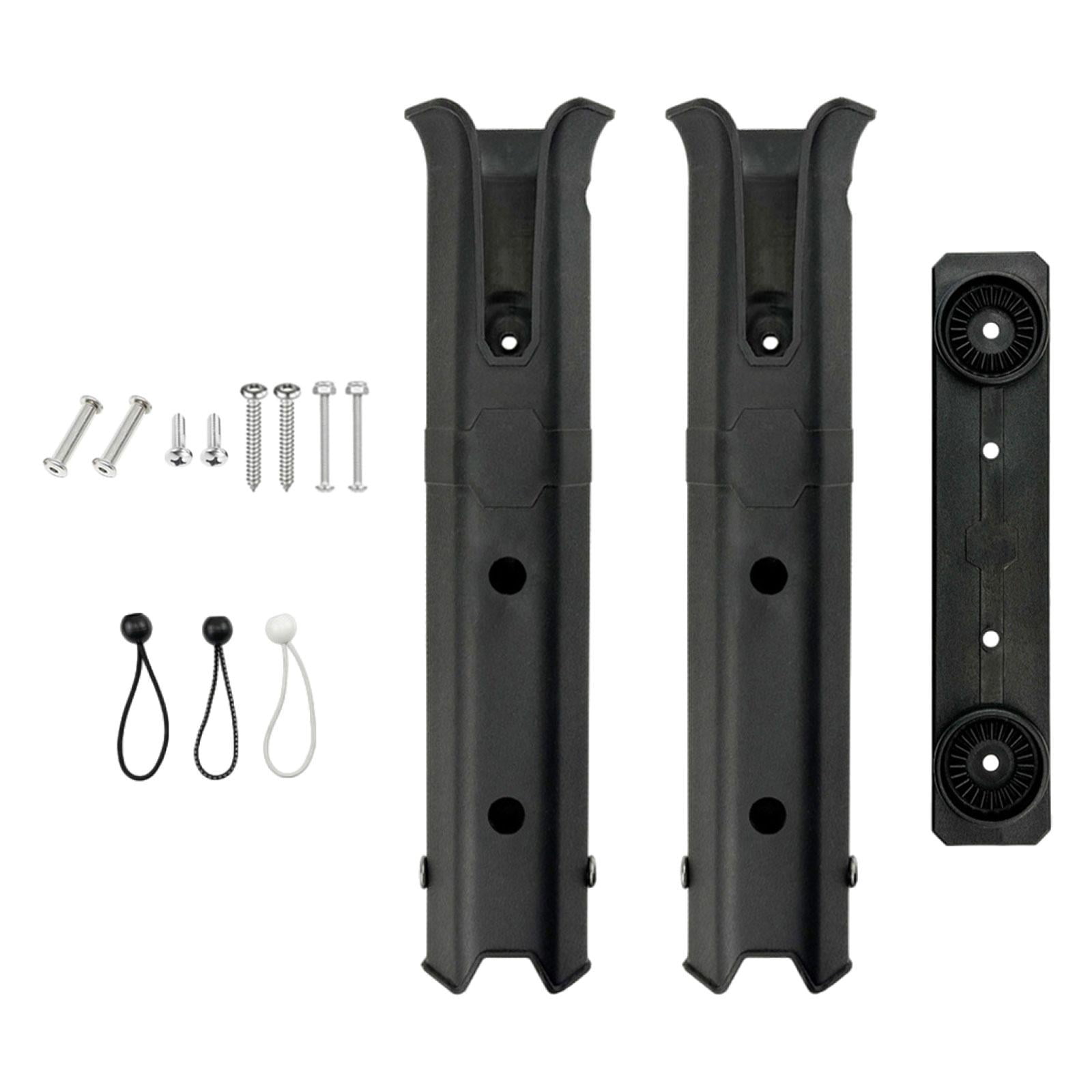 Yunhgft 2 Tube Rod Holder with Mounting Screws Sturdy Adjustable Fishing Rod Pole Holder black