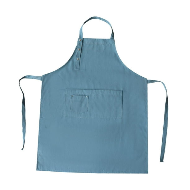 Delantal de cocina Delantal de barbacoa Delantal de chef Delantal impermeable con pechera Delantal de lavandería para suministros de comedor Baño Azul