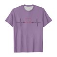 thumbnail image 2 of Outfmvch Women's T-Shirt Graphic Tees Love Printed Casual Short Sleeve Tops Summer Loose Fitted Top Purple 3XL, 2 of 4