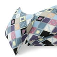 thumbnail image 2 of Quilted Tile Diamonds Indoor/Outdoor Fabric Pillow with Zip in Blue Purple 26x26, 2 of 5