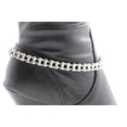 thumbnail image 2 of Women Boot Bracelet Silver Metal Chains Motorcycle Bling Anklet Charm High Heel, 2 of 6