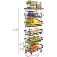 thumbnail image 7 of 6 Tier Rolling Vegetable Cart Fruit Organizer Stand Stackable Wire Basket Stand Storage Utility Metal Cart with Wheels for Kitchen Bathroom Living Room Bedroom Laundry Room Office (With Tabletop), 7 of 7