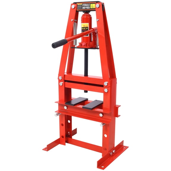 6-Ton Benchtop Hydraulic A-Frame Shop Press with Adjustable Plates for Auto Repair, Efficient Metal Working Tool, Stable and Safe Design for Garage and Workshop Needs
