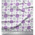 thumbnail image 1 of Soimoi Velvet Fabric Snowflake Artistic Printed Fabric 1 Yard 58 Inch Wide, 1 of 3