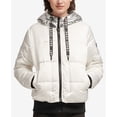 thumbnail image 2 of DKNY Womens Sport Metallic Hood Puffer Jacket Size Medium Color White/Silver, 2 of 2