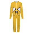 thumbnail image 4 of Adventure Time Jake The Dog Men's Hooded Jumpsuit - Zip Up One Piece Pajamas Soft Cozy Winter Warm Plush Loungewear, 4 of 8