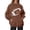 Coffee, variant on Women's Oversized Mock Neck Graphic Rugby Sweatshirt, Drop Shoulder Long Sleeve Pullover with Front Pouch Pocket, Relaxed Fit Heavyweight Top for Fall Winter Athleisure Streetwear Purple L