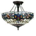 thumbnail image 2 of Radiance Goods Tiffany-Style Dark Bronze 2 Light Semi-Flush 16" Wide, 2 of 5