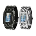 thumbnail image 5 of Fashion Mens Binary Sports Watch Digital LED Matrix Waterproof Outdoor Casual Black Bracelet Square Blue Backlit Watches, 5 of 9