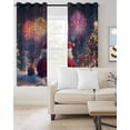 thumbnail image 2 of Christmas Blackout Curtains for Bedroom/Living Room, Thermal Insulated Kitchen Curtains, Santa Deer Fireworks Snowflake Xmas Grommet Darkening Window Treatment Drapes 27.5"x39"x2, 2 of 8