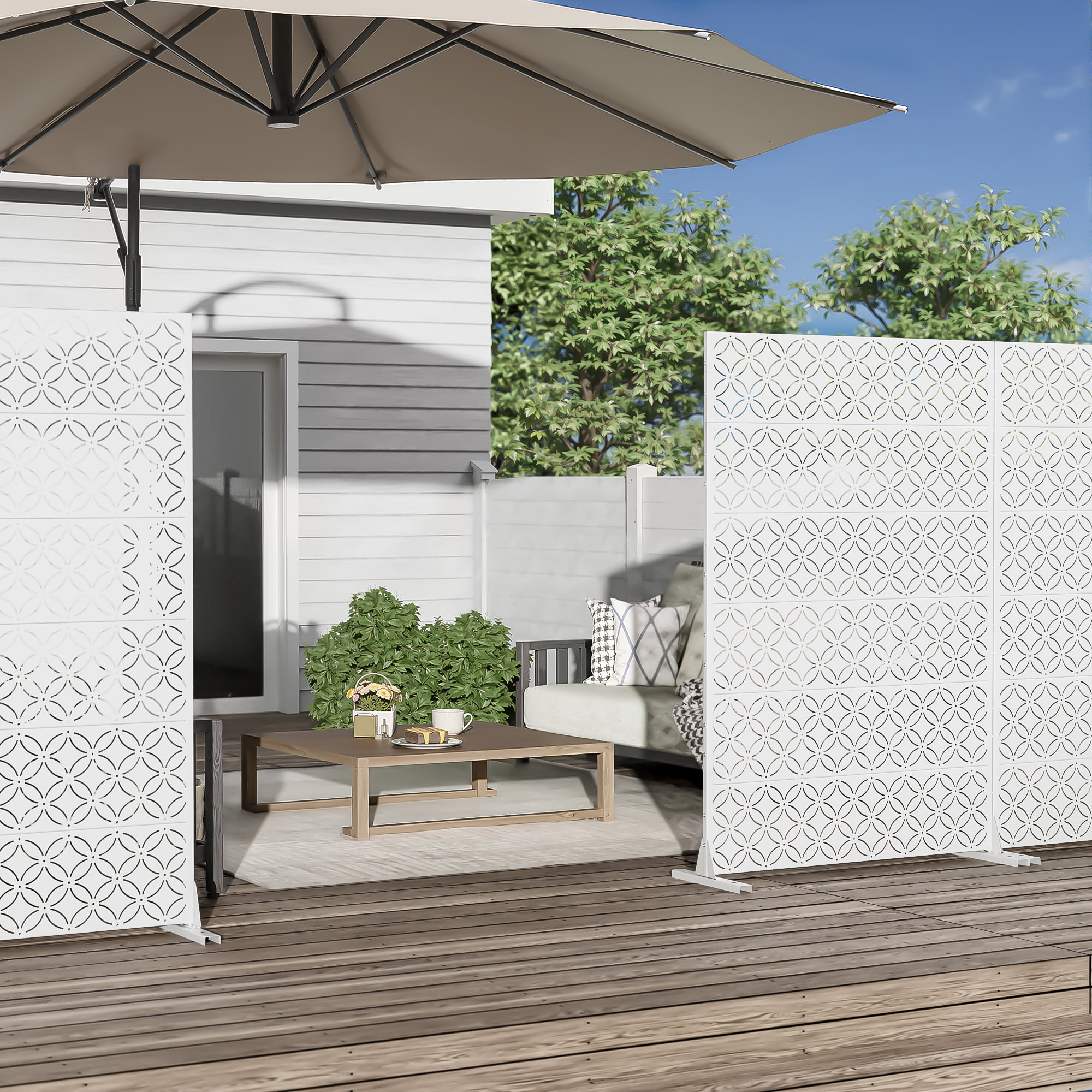 MAYEERTY Privacy Screen Fence, Heavy Duty Fence Privacy Screen Outdoor 72x47x16in 6-Piece Set