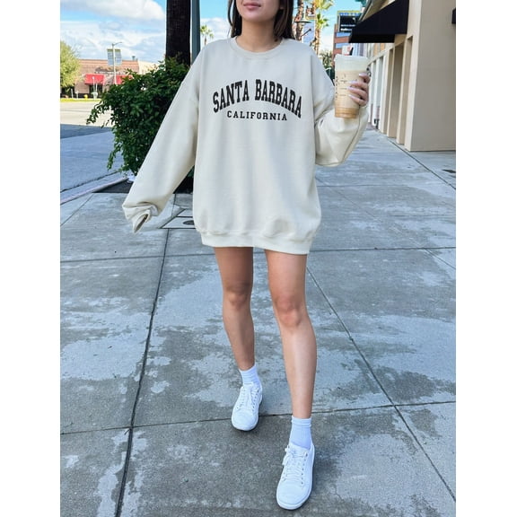 Santa Barbara Sweatshirt, Trendy Preppy Sweatshirt, Aesthetic College Crewneck, Oversized Minimalist Sweater, Santa Barbara California Shirt All Size S-5Xl