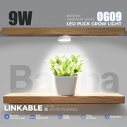 Barrina 1-Pack Orbgrow OG09 Puck LED Grow Light 5000K 9W (135 Watt Equiv) Plant Lights for Indoor Plants Full Spectrum Magnetic & Linkable Small Grow lamp Perfect for Plant Shelf