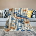 thumbnail image 2 of Heduofu Blue Bird Flannel Blanket - Beautiful Bluebird, Flower, and Butterfly, Playful Gifts for Adult Nature Lovers, Ultra Soft Warm, Lightweight, for Couch Bedroom Living Room Decor, 2 of 6