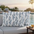 thumbnail image 5 of Spring Summer Blue Plant Pillow Covers 2 Pack Flowers Leaf Rustic Farmhouse Pillowcase Waterproof Outdoor Throw Pillow Cover for Patio Balcony Rectangular Cushion 20”x12”, 5 of 9