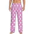 thumbnail image 2 of Lsque Purple And White Polka Dot Print Men's Pajama Pants, Lounge Pant - Comfortable Home Wear,Elastic Waistband, Stylish Design-Large, 2 of 9