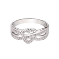 thumbnail image 3 of Iced Infinity Heart Knot Cubic Zirconia Ring Sterling Silver Size 9, 3 of 3