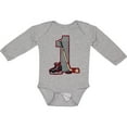 thumbnail image 3 of Inktastic First Birthday Red Hockey Boys or Girls Long Sleeve Baby Bodysuit, 3 of 5