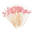 thumbnail image 2 of Paquete de 3 Palillos de cóctel de bambú con forma de corazón color rosa para fiestas, 2 of 8