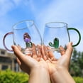 thumbnail image 4 of Novelty Glass Mug with Handle Cartoon 3D Animal Cup Coffee Milk Tea Breakfast Cute Cups Nice Gifts (Cactus,400ml), 4 of 7