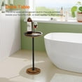 thumbnail image 5 of Small Round Side Table, Drink Table, Coffee Martini Table with Pedestal for Small Spaces in Living Room, Bedroom, Sofa Couch, Rustic Brown BF168BZ01, 5 of 9