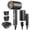 Black, variant on Professional Ionic Hair Dryer, Powerful 1600W & 3 Heat Settings Fast Drying Low Noise Blow Dryer with 2 Concentrator Nozzle 1 Diffuser Attachments for Home Salon Travel, ALCI Safety Plug
