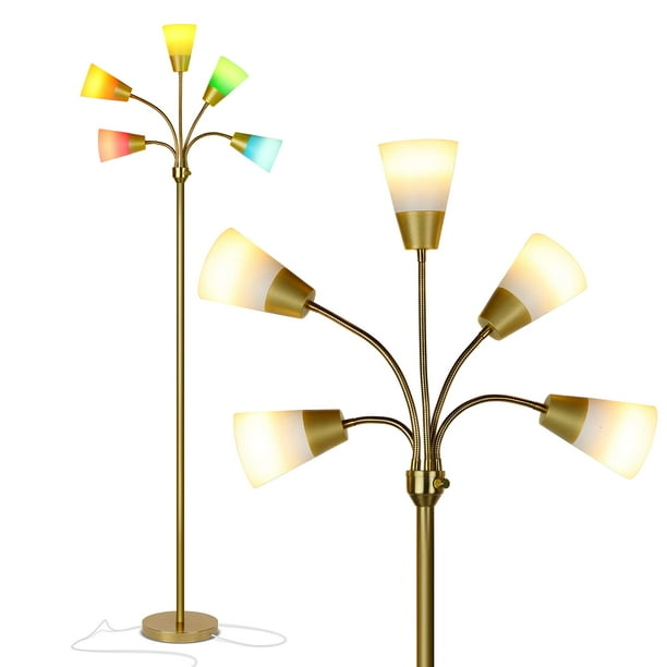Brightech Medusa Modern LED Floor Lamp Multi Head Dimmable Floor