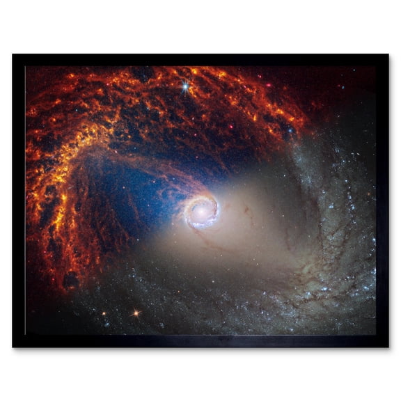 Artery8 NASA Hubble James Webb Telescope View of Spiral Galaxy NGC 1512 Living Room Art Print Framed Poster Wall Decor 12x16 inch