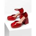 thumbnail image 4 of Women’s Mary Jane Platform Chunky Heel Pumps With Ankle Strap, 4 of 5