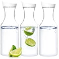 thumbnail image 1 of 3 Pack 35OZ Plastic Carafe, Reusable Clear Water Pitcher, Beverage Containers with Lids YE396.304, 1 of 4