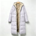 thumbnail image 5 of Smupbvky Mens Long Puffer Coat Hooded Fuzzy Fleece Lined Zip Up Jacket Winter Trendy Casual Warm Outerwear (S, White), 5 of 6