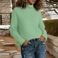 thumbnail image 2 of FYDUU Womens 2025 Fall Sweaters Winter Turtleneck Knitted Sweater High Neck Long Sleeve Rolled Edge Pullover Cozy Fall Knit Tops Daily Wear Knit Polo Sweaters, 2 of 4
