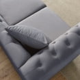 thumbnail image 7 of Sailvan 80" Chesterfield Velvet Sofa, 3 Seater Tufted Couch with Nailhead Trim and Rolled Arms Grey, 7 of 7