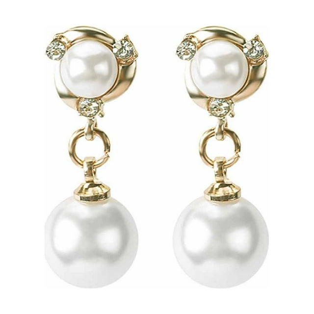 Fiudx Pendientes de Moda, Elegante Diseño de Perla de Diamante, Material de Aleación Moderno, Tamaño Elegante de 2 Cm, Perfectos para Fiestas, Uso Diario y Ocasiones Especiales, Accesorio Elegante pa