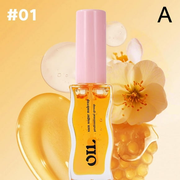 01#SAM SUGAR Fruit Honey Essence Lip Oil Lasting Moisturizing Diminish Lip Lines Lip Honey Transparent Pearlescent Lip Glaze 8ml