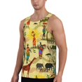 thumbnail image 2 of Fuzoiu Ethnic African Print Men's Workout Tank Tops,Sleeveless Gym Shirt Quick Dry,Fitness Bodybuilding T-Shirt,Muscle Athletic Workout Tee-Medium, 2 of 7