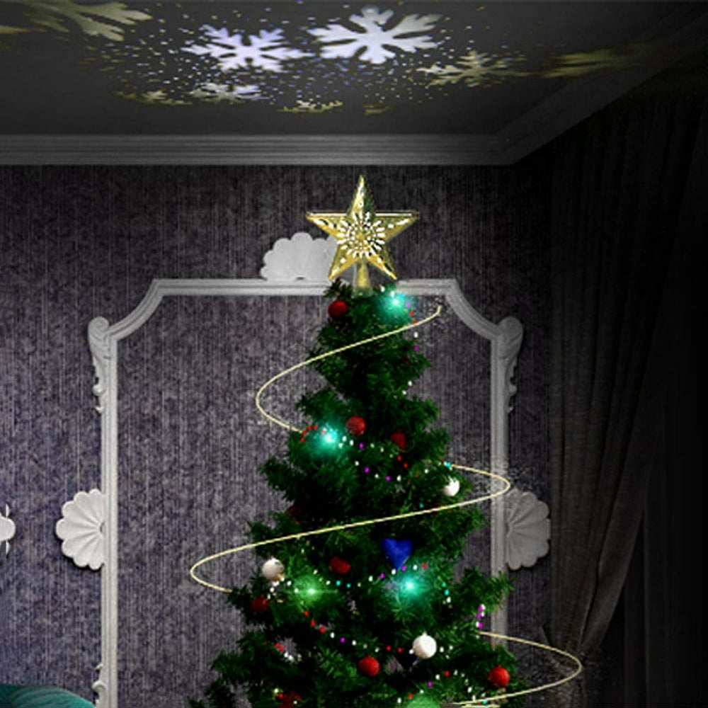 GLiving Christmas Tree Topper LED Lights Star Top Light Projection Lamp
