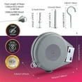 thumbnail image 3 of Retractable Clothesline Wall Mounted Heavy Duty Clothes Line Laundry Line Can Clothes 30lb Clothes Drying Line, 3 of 8