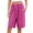 Hot Pink, variant on yillto Summer Shorts for Womens Wide Leg Knee Length Long Shorts Trousers Elastic Waist Casual Pockets Pants