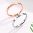 thumbnail image 3 of Anillo de un solo diamante de grano fino Anillo de pareja de micro diamantes de oro rosa Anillo de acero de titanio para mujer Estilo vanguardista, 3 of 6