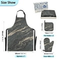 thumbnail image 3 of 5 Pcs Kitchen Set Heat Resistant Oven Mitts and Non-Slip Pot Holders with Adjustable Cooking Apron Elegant Black Marble, 3 of 6