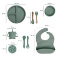 thumbnail image 2 of Set de Alimentación para bebé KIDDOS Plato Vajilla Silicona Color verde, 2 of 7