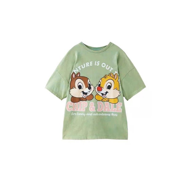 Camiseta informal holgada para niños y niñas, jersey de cuello redondo con dibujos animados, ropa exterior, nueva camisa Base versátil